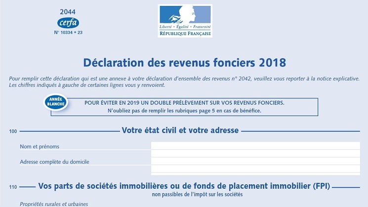 Déclaration des revenus fonciers